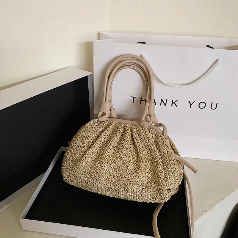 

Соломенные плетеные сумки в форме облаков для женщин, лето 2021, Сумки из искусственной кожи, сумка на плечо, летняя женская сумка для отдыха