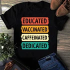 Образованная привитая кофеиновая Специальная футболка с принтом AF 2021, хлопковые футболки