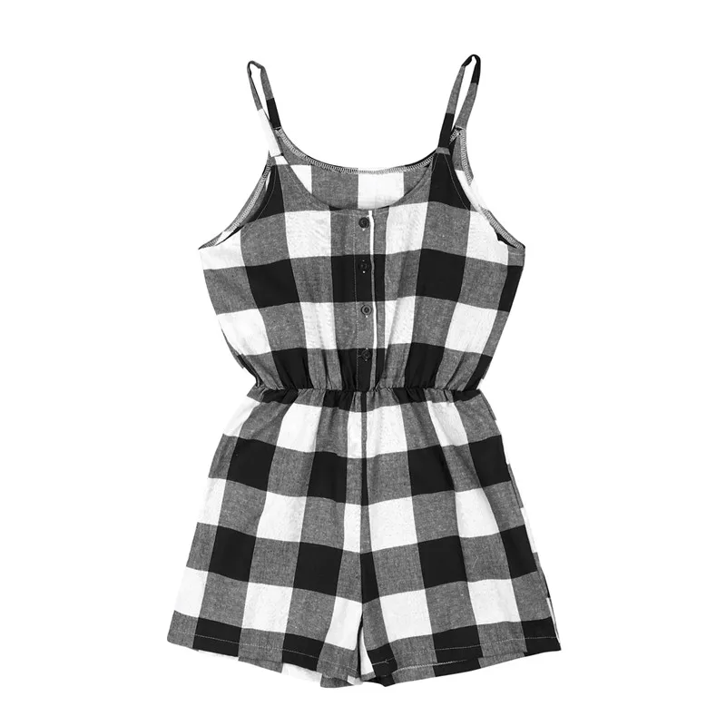 

Summer Family Mother and Daughter Matching Daughter Girl Sleeveless Plaid Bodysuits Outfits Clothes