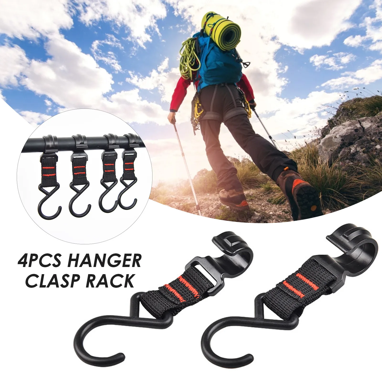 

4Pcs Outdoor Hook Multifunctional Plastic Hanger Clasp Rack Cookware Hanging Rack Hook Triangular Hook For Camping Hiking#W