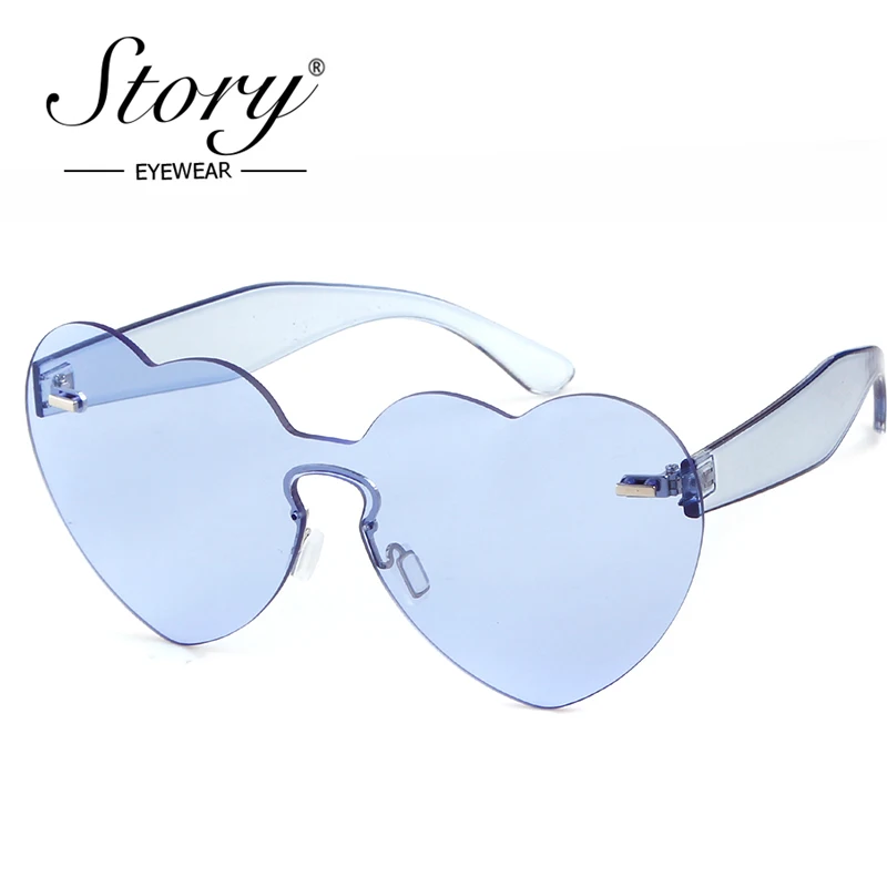 История 2018 без оправы оттенок прозрачные линзы солнцезащитные очки модные форма