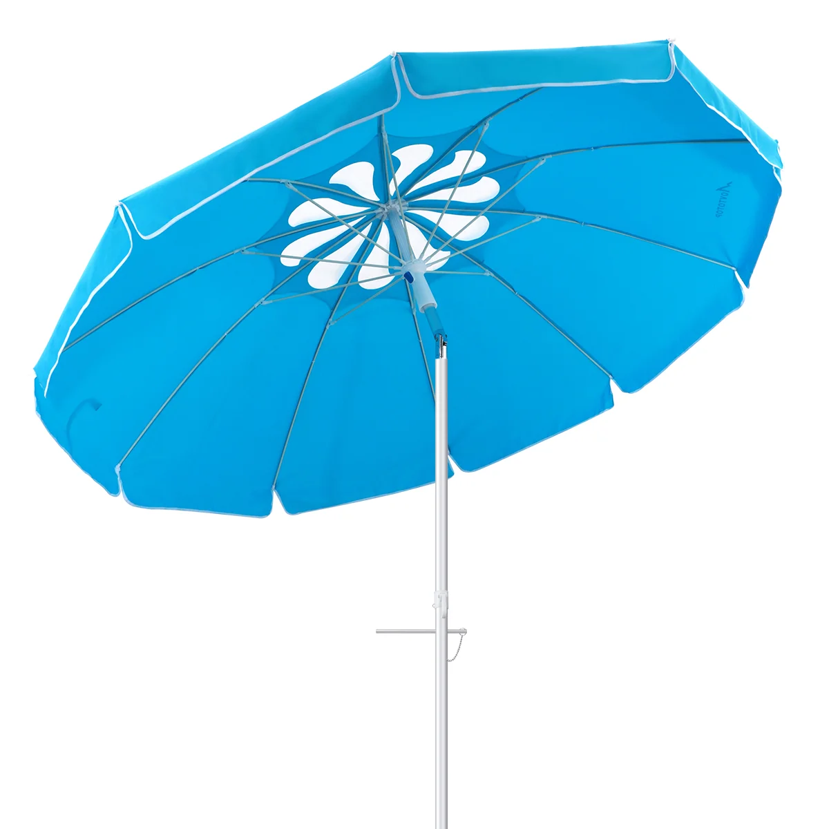 

MOVTOTOP 1PC Flower Design Beach Umbrella UV Protection with Aluminum Pole Portable Wind Beach Umbrella Adjustable Sand Umbrella