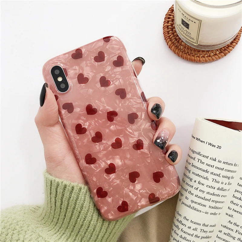 Чехол для телефона Gimfun с сердечками Iphone Xs Max Xr блестящий чехол из ТПУ 11 Pro 7 8 6s Plus X