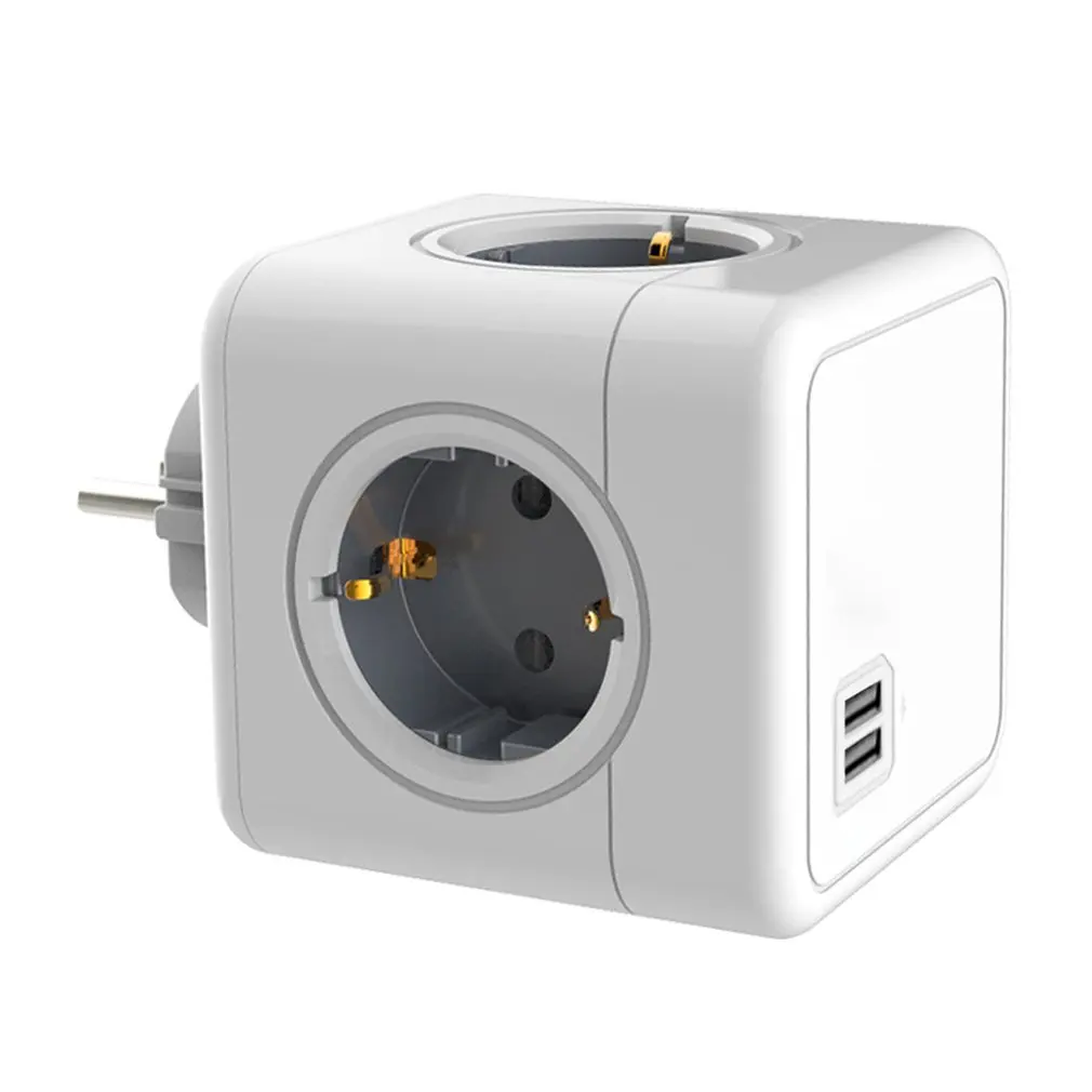 

E02A Creative Cube Socket EU Plug Converter Over Current Protection Multi-function Cube Socket Short Circuit Protection