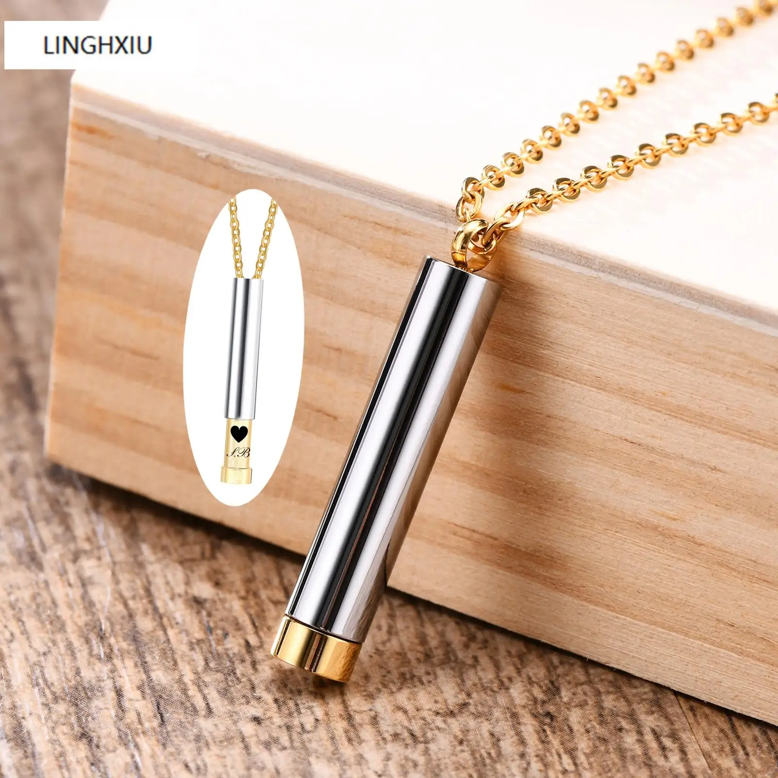 

Personalized Bar Necklace for Women, Engraved Hidden Messages Cylinder Pendant, Adjustable Inspiring Necklace Stainless Steel