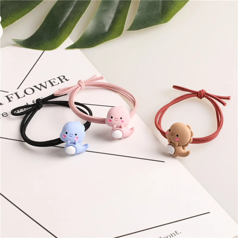 

1 Piece Kawaii Cartoon Dinosaur Women Elastic Hair Rubber Bands For Accessories Tie Hair Rope Headbands Gift Scrunchies