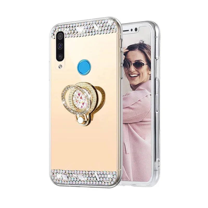 Mirror Ring Case For Huawei P30 honor 6c Pro Y5 Y6 Y9 Prime 2019 Y7 2018 8C 9X 9 lite view 20 10 8A 8X phone cover | Мобильные