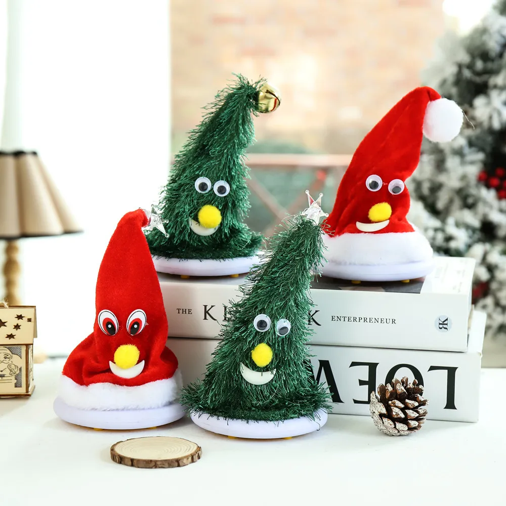 

New Christmas Decorations Electric Christmas Music Swing Christmas Tree Christmas Hat Creative Luminous Children's Toys 2022gift