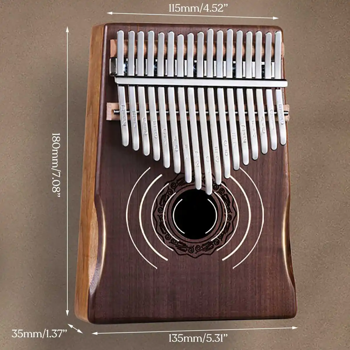 

17 Key Kalimba Portable Finger Piano Mahogany Musical Instruments Mbira Body for Beginner Kalimba with Hammer Christmas Gift