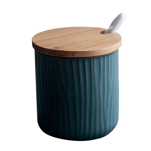 GREEN 1PC Керамический горшок для приправ, креативная бутылка для хранения, Скандинавская Бытовая коробка для приправ, емкость для соли, кухонные принадлежности, комбинированный набор - Цвет: GREEN 1PC