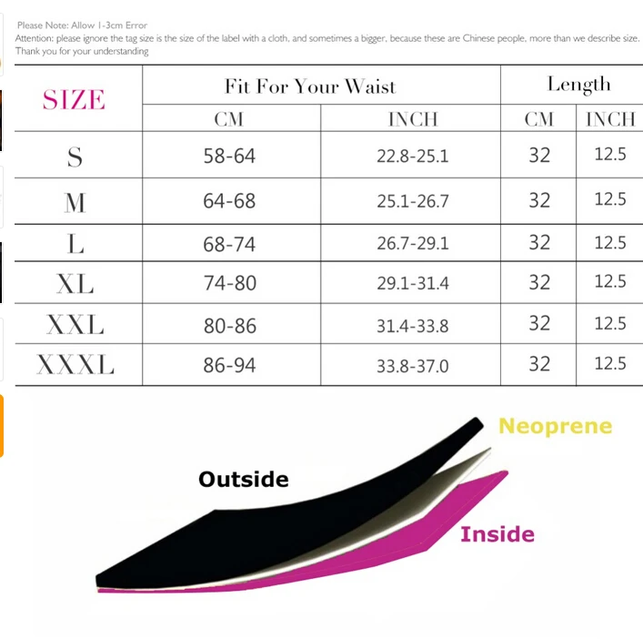 Для женщин неопрена тепловой талии утягивающий корсет пояс для моделирования
