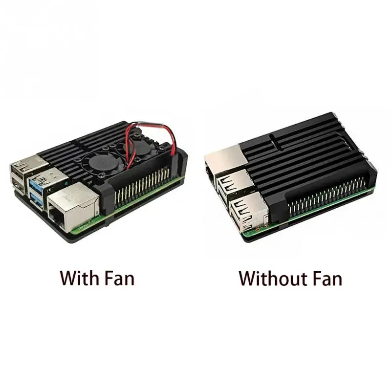 Fit For Raspberry Pi 4 Model B Case Protective Armor Metal Box Shell Enclosure Radiating Plate w/ Cooling Fan | Автомобили и