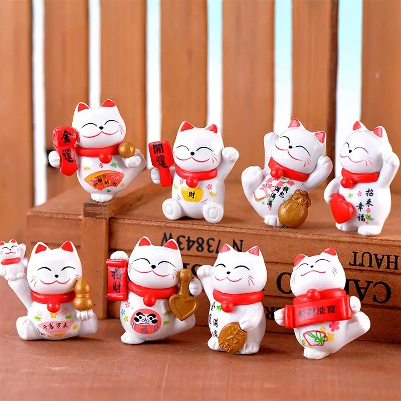 4 шт. ПВХ Лаки богатство размахивая кошка украшения домашнего декора прекрасный