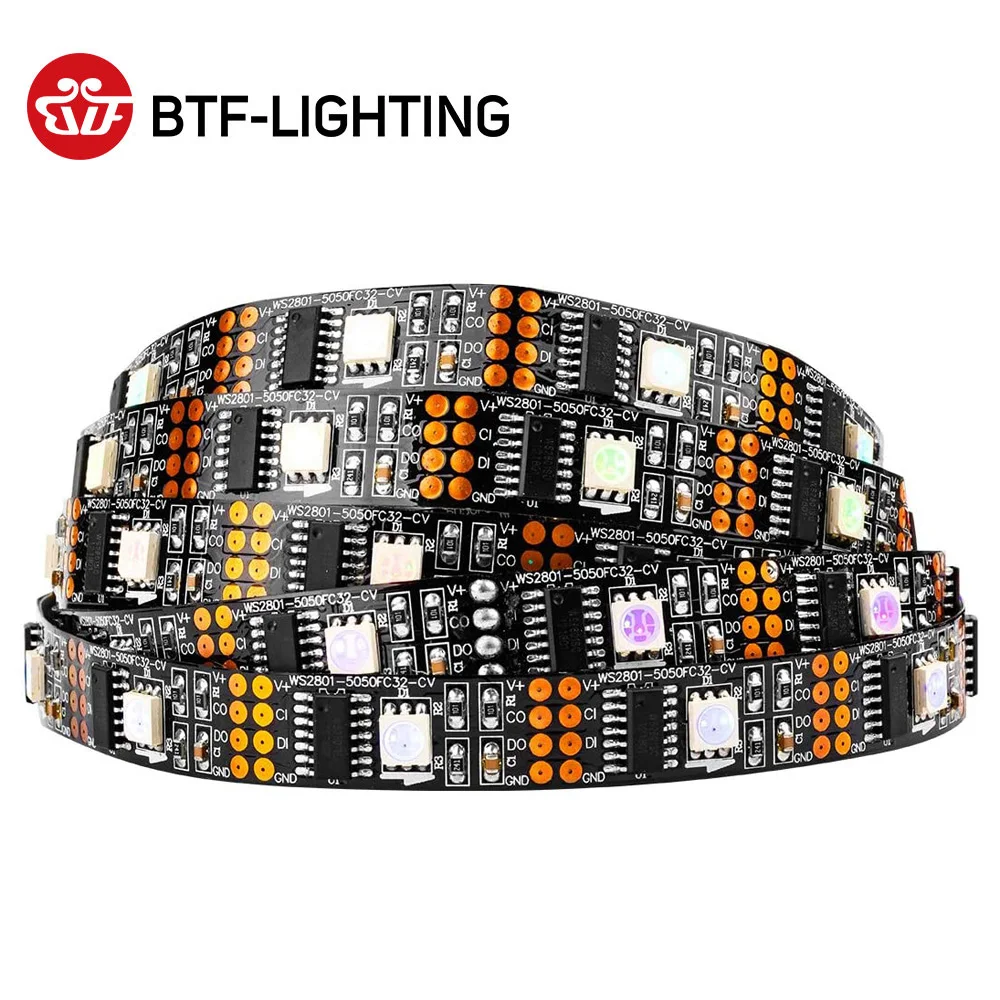 Светодиодная светильник та WS2801 5 в постоянного тока 32 светодиода на метр 5050 RGB IC