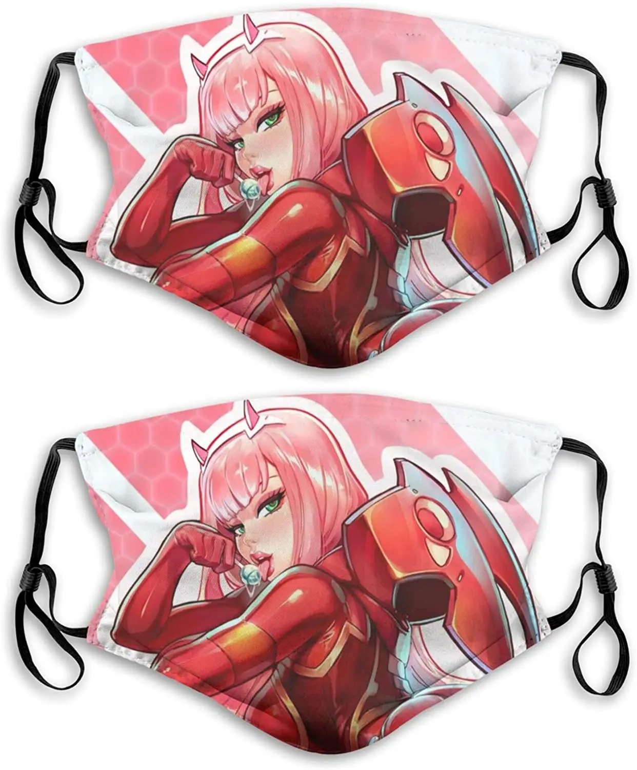 

Маска для лица из ткани с коллажем для красоты-моющаяся и многоразовая-для взрослых-хлопковая внутренняя часть-с фильтром-2 упаковки