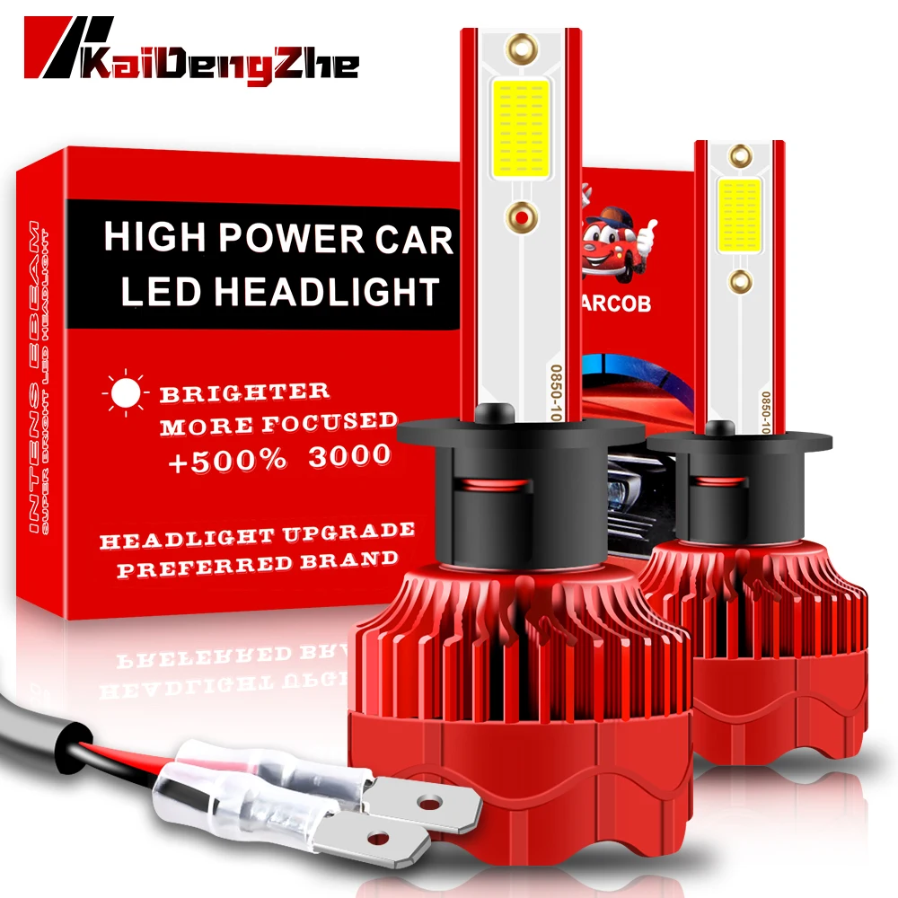 

2Pcs H1 LED Canbus LED Headlights 50W 4800LM 6000K Waterproof Car Light Bulbs Automobiles Lamp With COB Chips Car Accessories