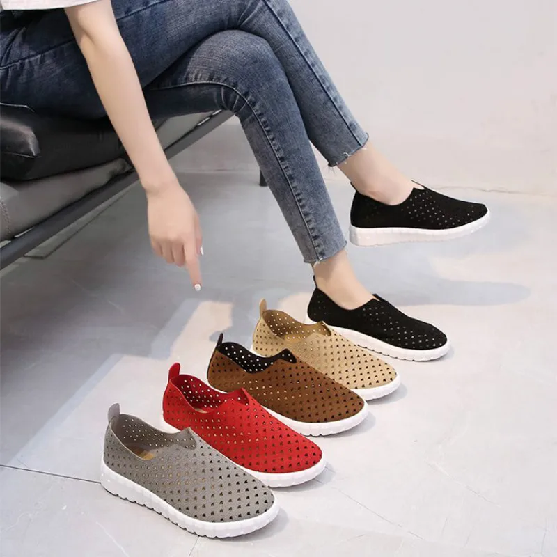 

Women Loafer 2020 Big Size Shoes Female Casual Shoe Ladies Platform Sneakers Breathable Mesh Hollow Out Shoes Women's Footwear
