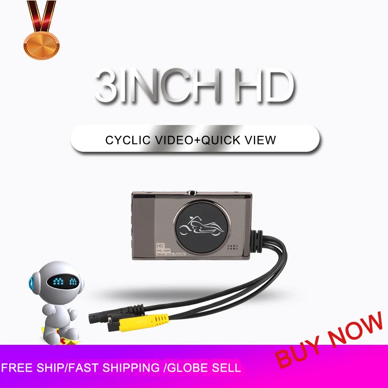 D905 3 дюймовые мотоциклетные Dash Cam 1080P видеорегистратор с двумя камерами Moto