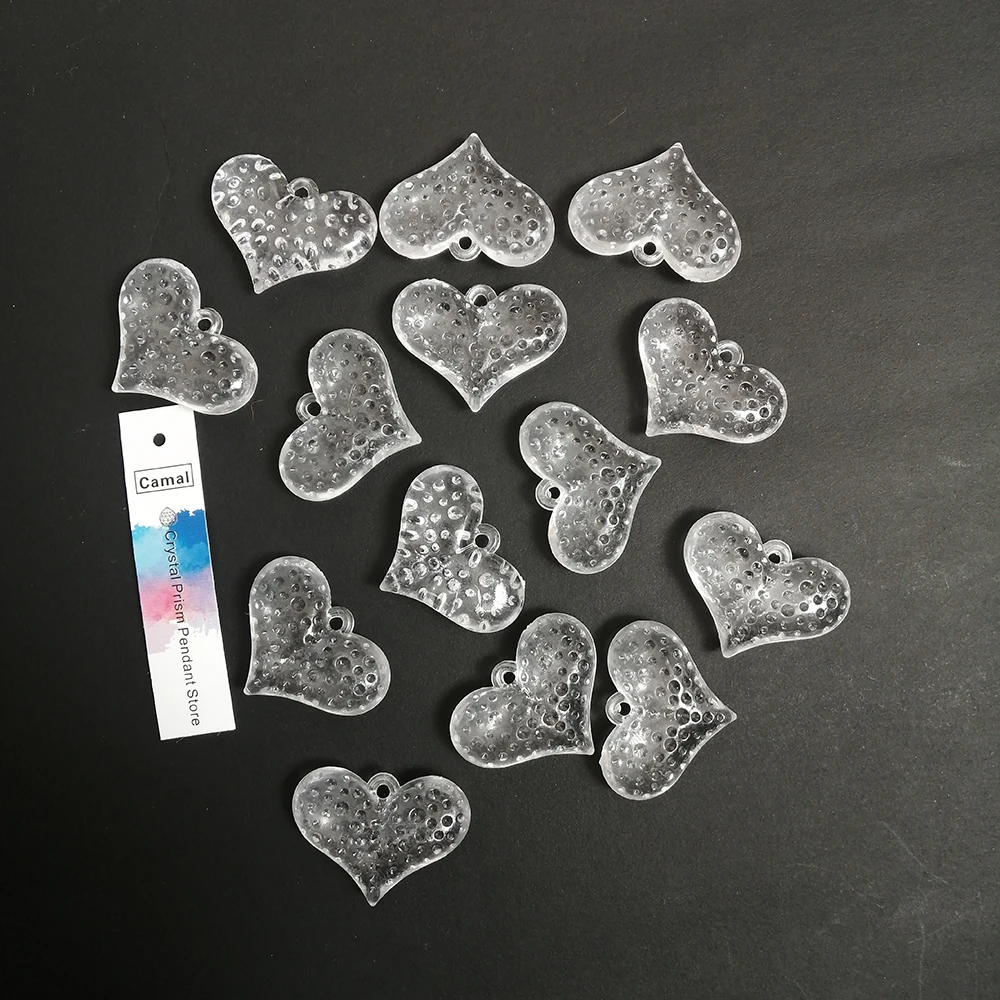 30 шт. акриловая подвесная люстра в виде сердца 37 мм | Дом и сад