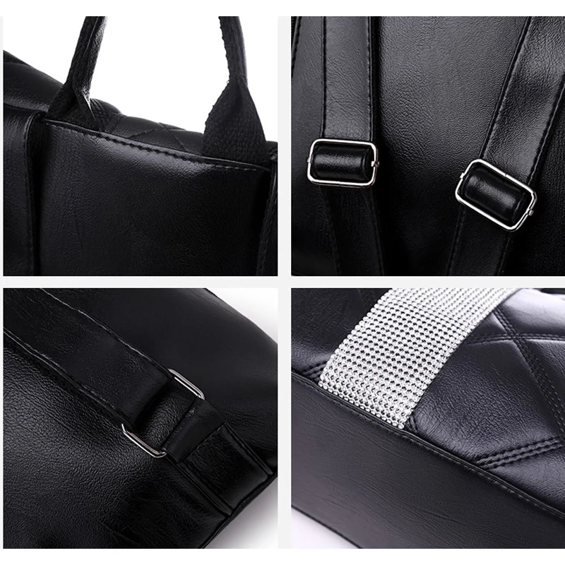 

Ladies Leather Backpack Female Student School Bag Travel Backpack Ladies Bag A Dos Backpack High Quality Female Retro Backpack