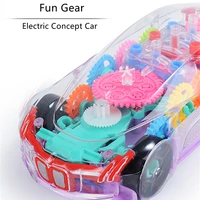 funny gear transparent electric concept car racing sound light simulation gear mechanical baby puzzle early education kids toy