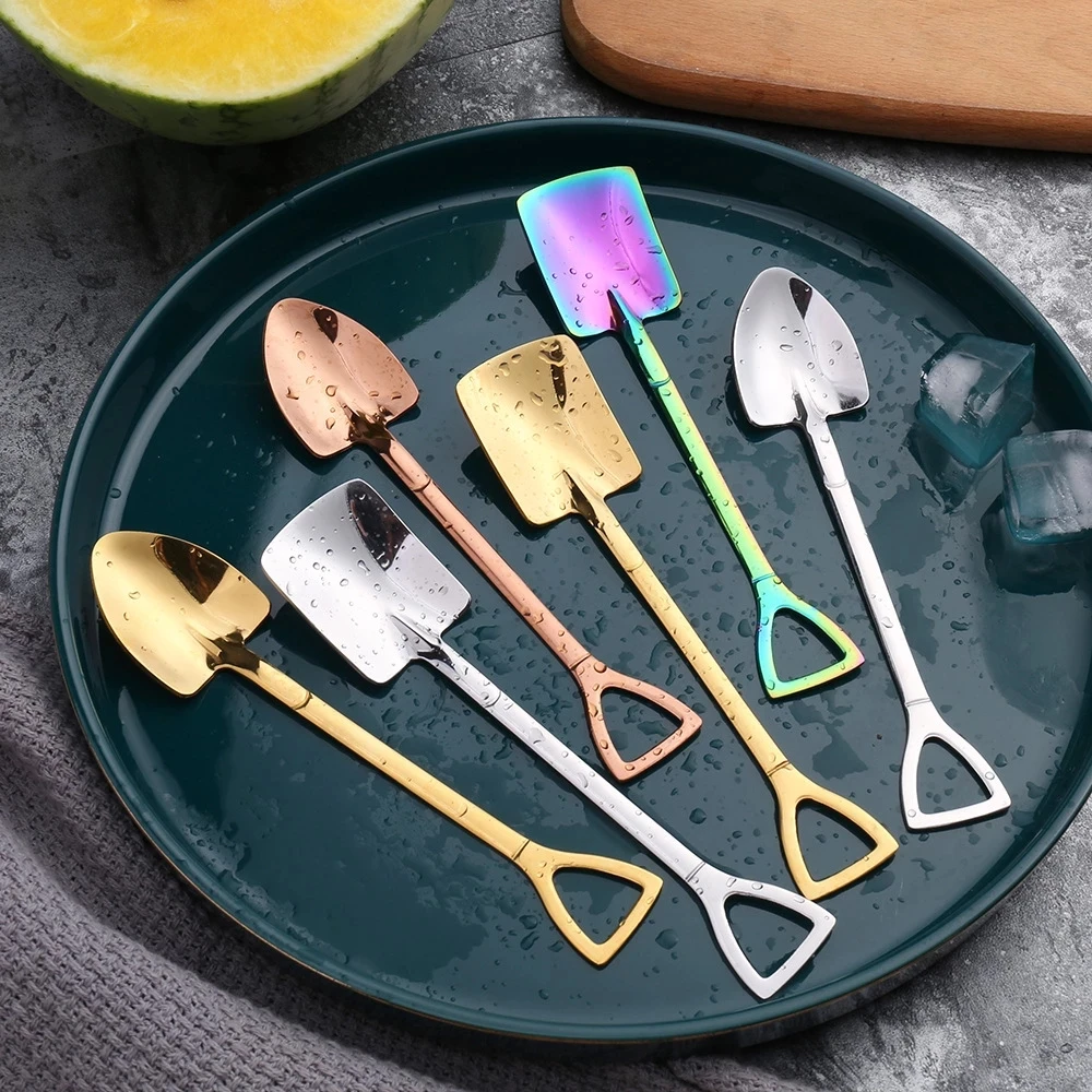 

Fashion Coffee Spoon Ice Cream Dessert Spoon Retro Cute Round Head Spoon Kitchen Gadget Decoration Kitchen Bar Utensils