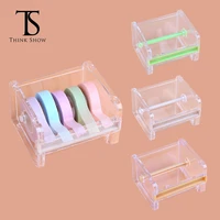 portable transparent acrylic eyelash tape cutter colorful cutter pe medical tapes adhesive rotating tape holder eyelash tools