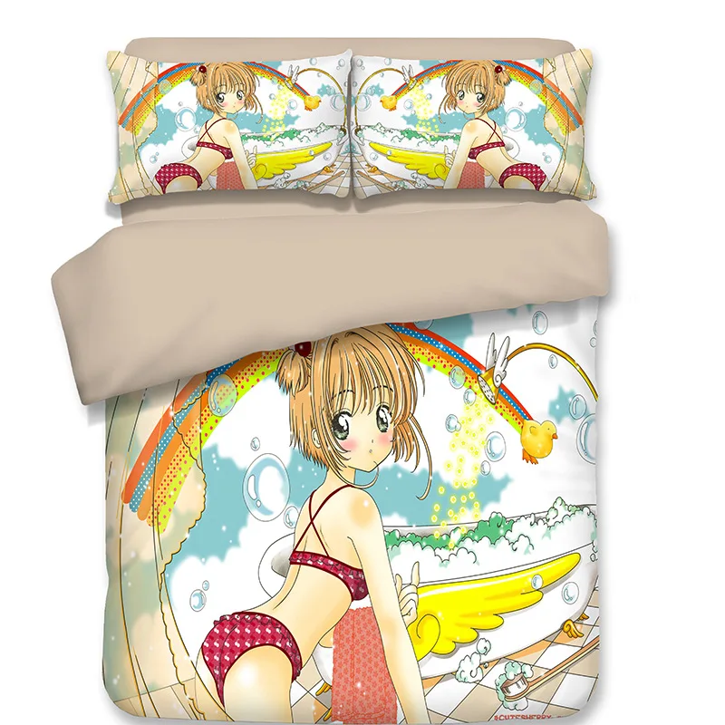 

3D Anime Cardcaptor Sakura Print Bedding Set Duvet Covers Pillowcases One Piece Comforter Bedding Sets Bedclothes Bed Linen 10