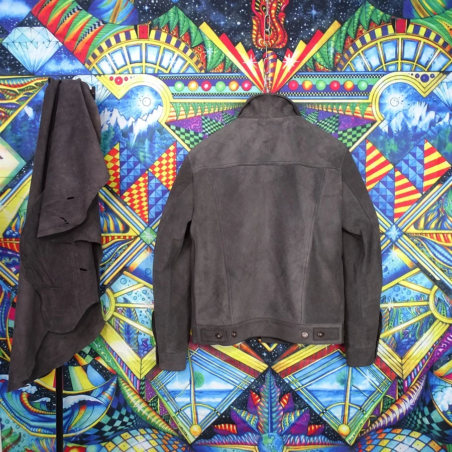 Free shipping.Super sales.Classic casual 507 style cowhide jacket.Gray Suede leather coat.men slim clothes.outlet | Мужская одежда