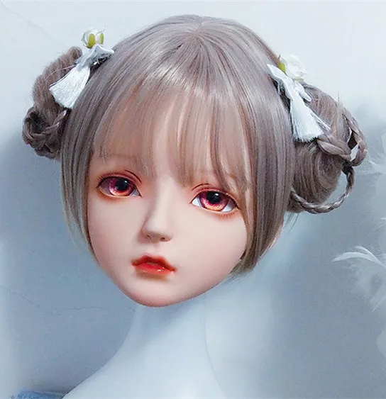 

(Dollkii 04) Female Girl Silica Resin Cosplay BJD Cross Dressing Kigurumi Head Mask Anime Role Play Party Crossdresser Doll Mask