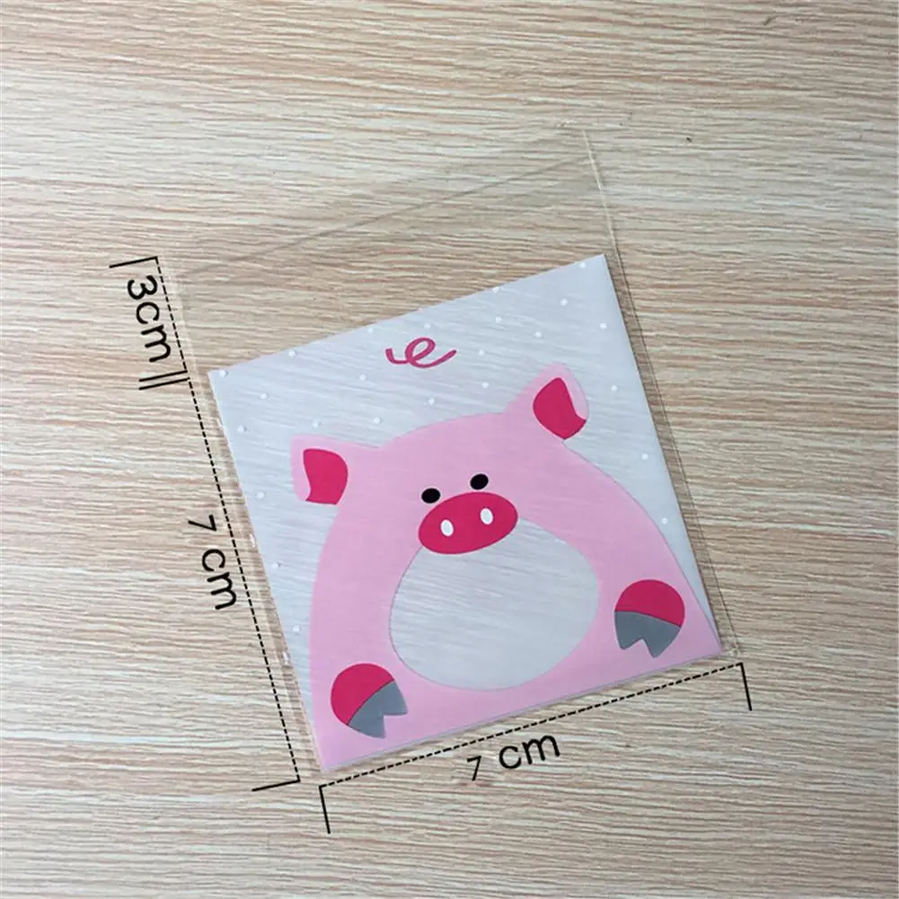 100 шт Мультяшные животные милые Самоклеющиеся сумки пакет для упаковки подарка