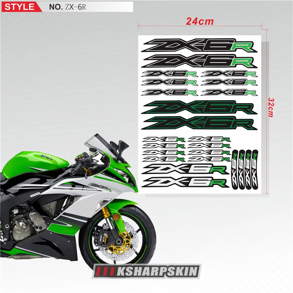 

For Kawasaki ZX-6R zx6r motorcycle tail box sticker Beak Fender Decal Sticker Shock absorber decals Decals Reflective Waterproof