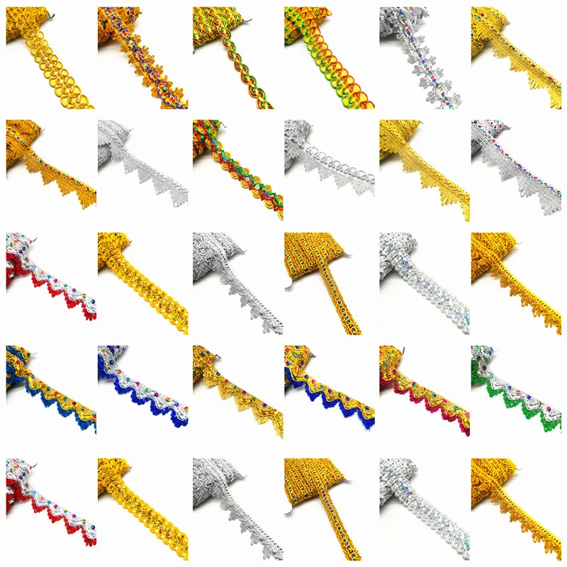 Кружево золотистое/серебристое 2 ярда украшение лентами | Дом и сад