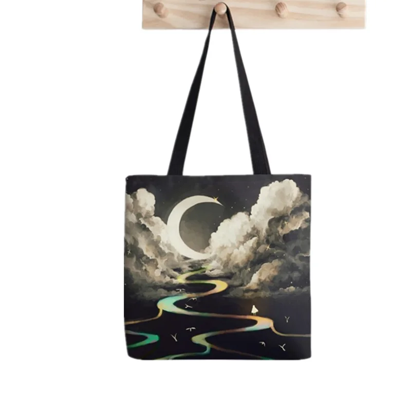 

Сумка-шоппер Aurora ascending с принтом, женская сумка для покупок в стиле Харадзюку, холщовая сумка-шоппер, женская сумка-шоппер