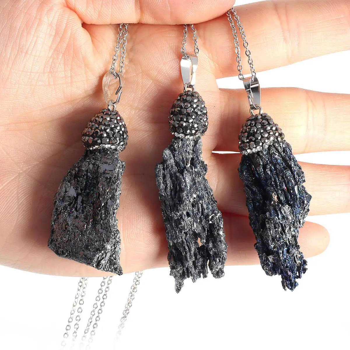 Асимметричная форма серые кварцы ожерелье с кулоном восстанавливающий