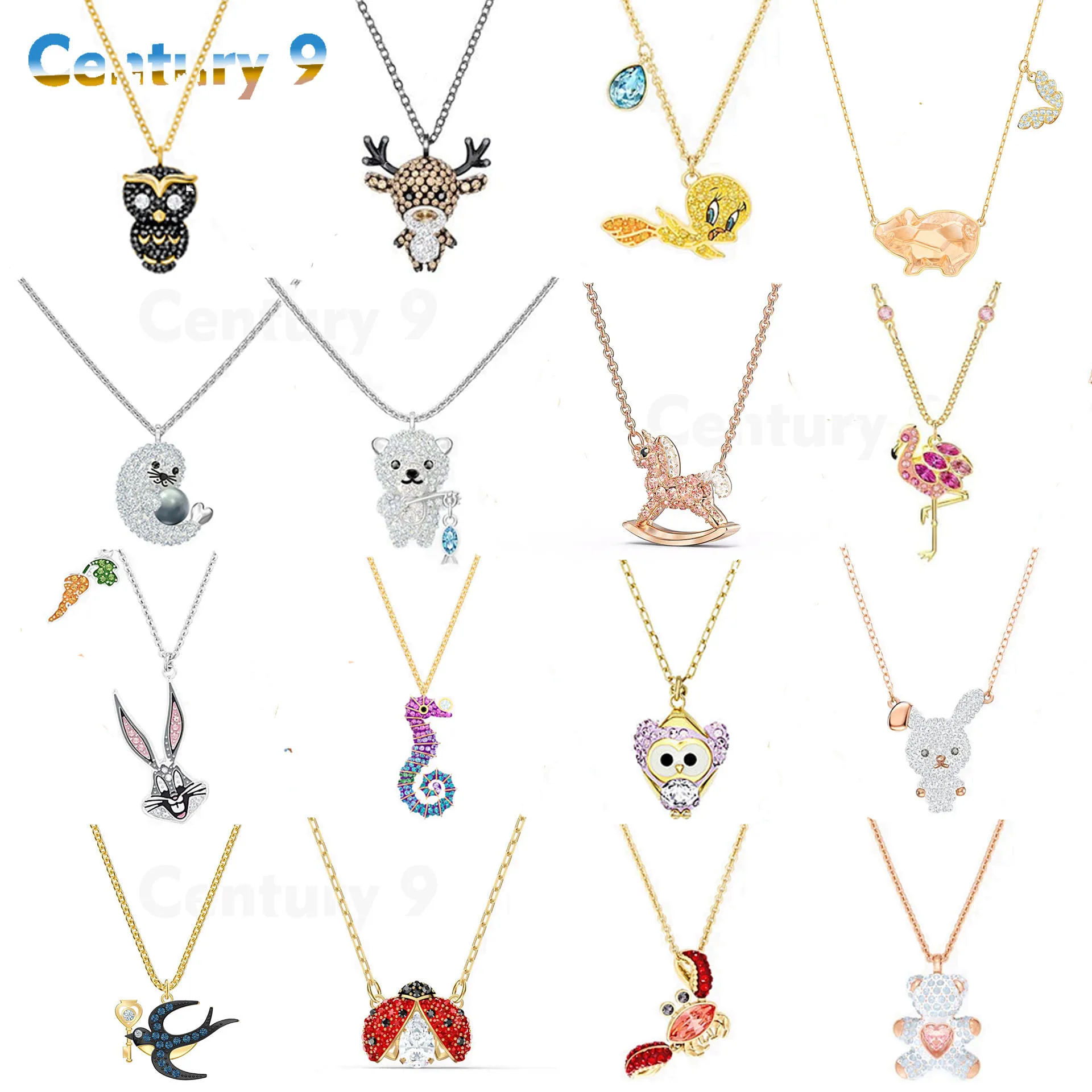 

2021 SWA 1:1 Fashion Jewelry Exquisite Lovely Rabbit Elk Pet Pig Ladybug Pendant Sweet Charm Female Pendant Necklace Wholesale