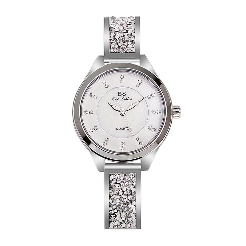 BS Брендовые женские часы с золотым наполнителем бриллиантовым циферблатом