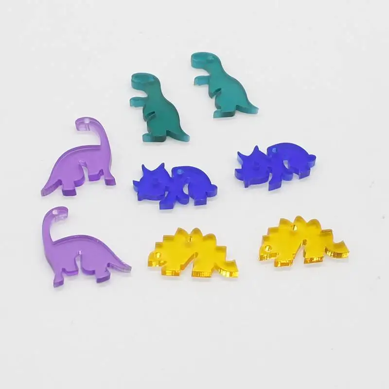 10 шт./лот милые разноцветные акриловые подвески с динозавром DIY серьги ручной