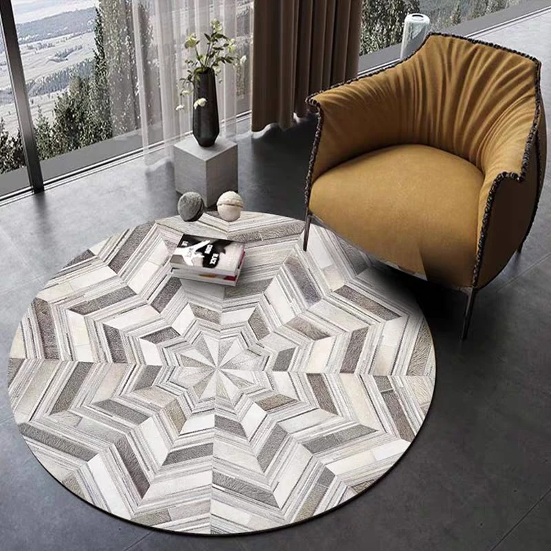 Круглая Натуральная Воловья кожа WonderFur|Ковер| |