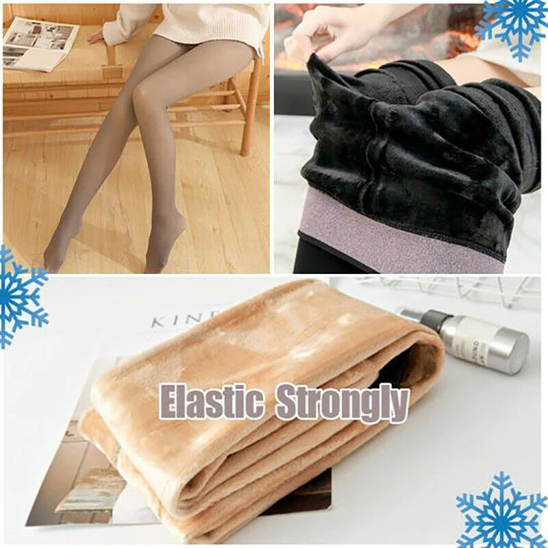 

Women High Waist Tights Ladies Flawless Legs Fake Translucent Warm Fleece Pantyhose