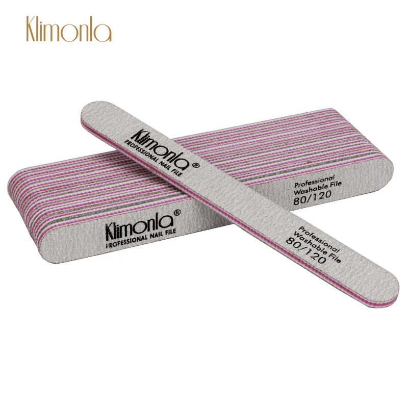 

10Pcs/Lot Klimonla Professional Nail File 80/120 Grit Nail Art Sanding Gray UV Gel Varnish File Sandpaper Tools Beauty Salon