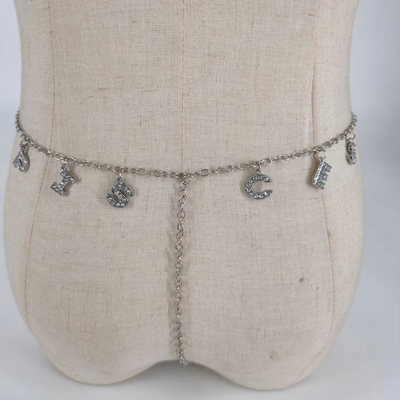 

Custom Name Waist Chain For Women Crystal Letter 12 Constellations Thong Body Chain Zodiac Belly Waist Sexy Body Jewelry Gift