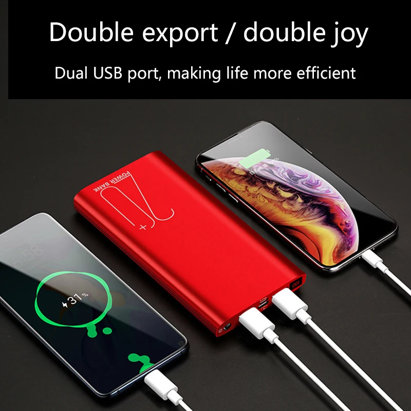 Портативное зарядное устройство 20000 мАч портативное внешний аккумулятор для Samsung