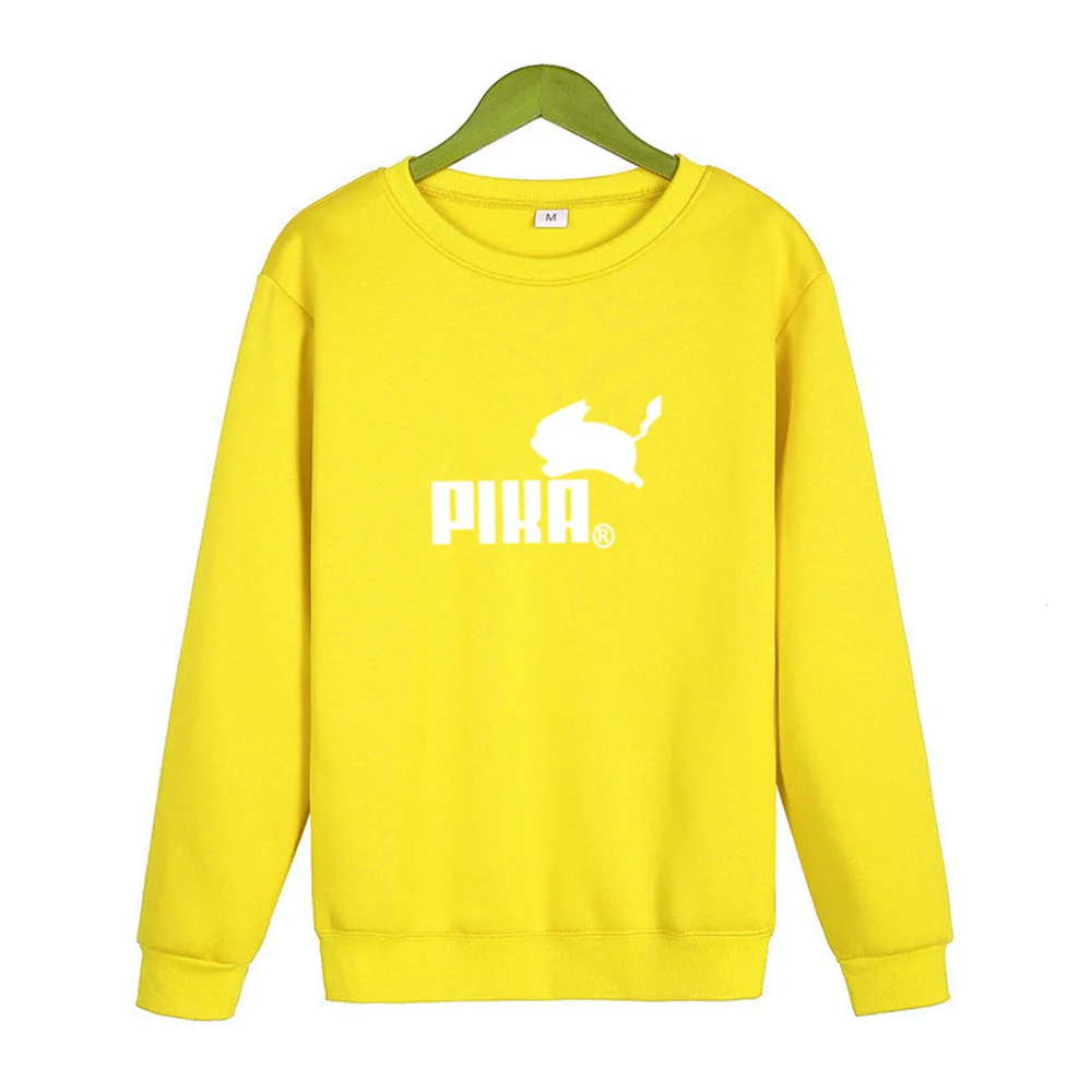

2021 new boys beautiful image sweatshirt female clothing pika logo print O neck hoodie men Fashion Top