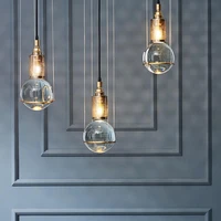 jmzm nordic simple glass ball chandelier bar loft pendant lamp for restaurant bedroom living room transparent crystal chandelier