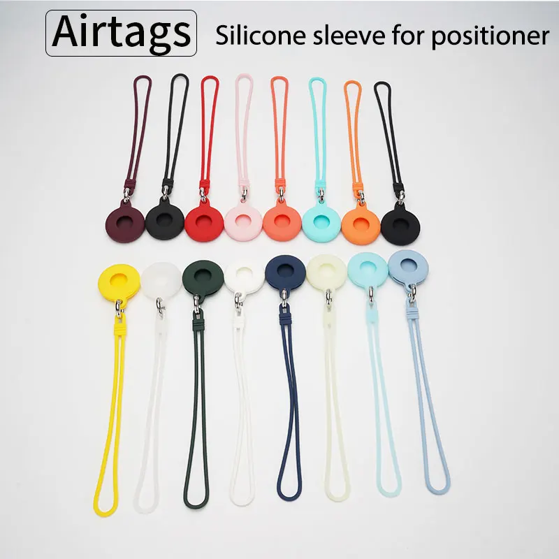 

Latest Locator Protective Cover For Apple Airtags Silicone Protective Cover With Lanyard All-inclusive Locator Anti-lost Case