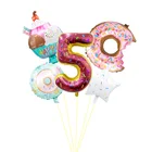 Цифровые фольгированные воздушные шары 1 комплект, 32 дюйма, украшение для дня рождения, Пончик 18 дюймов, гелиевые шарики для будущей мамы, детская игрушка