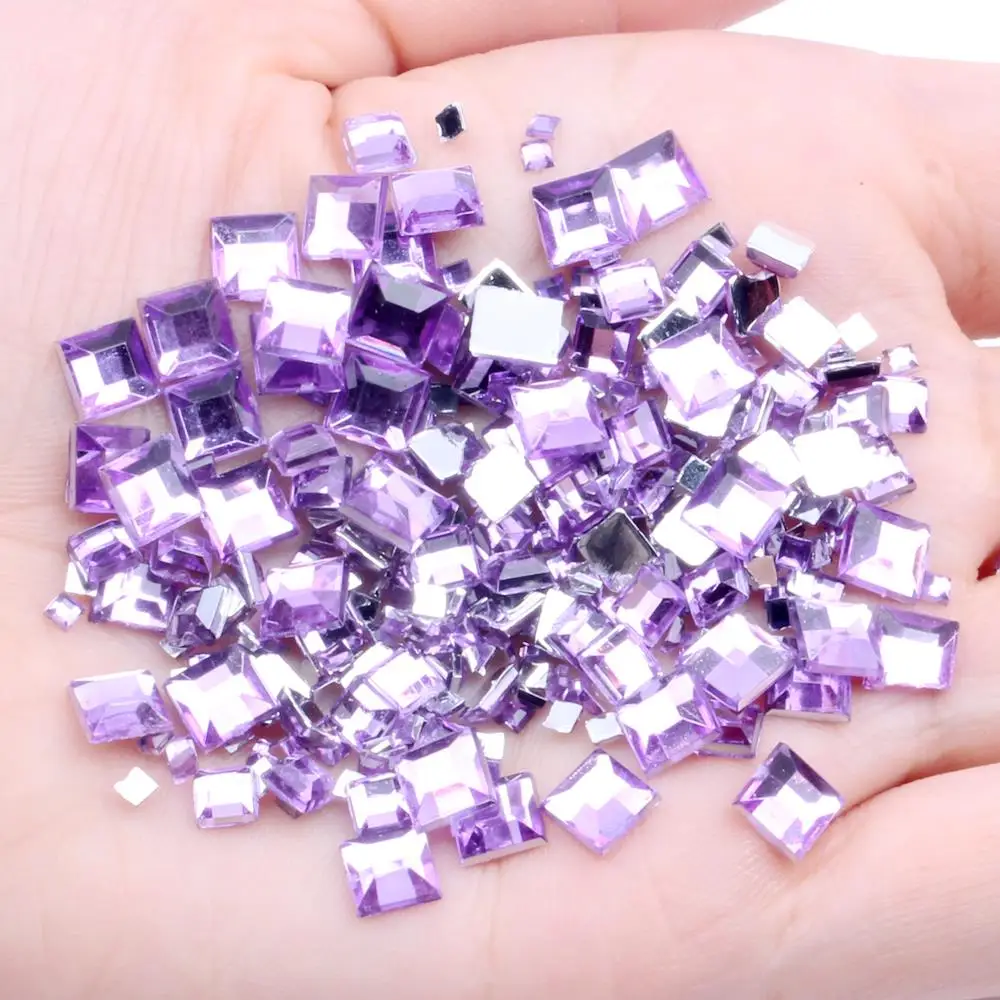 07 light purple Стразы для ногтей с плоской задней стороной 2 мм 4 мм 6 мм смешанные размеры 4 г около 180 шт для рукоделия Скрапбукинг Сделай Сам одежда для украшения ногтей - Цвет: 07 light purple