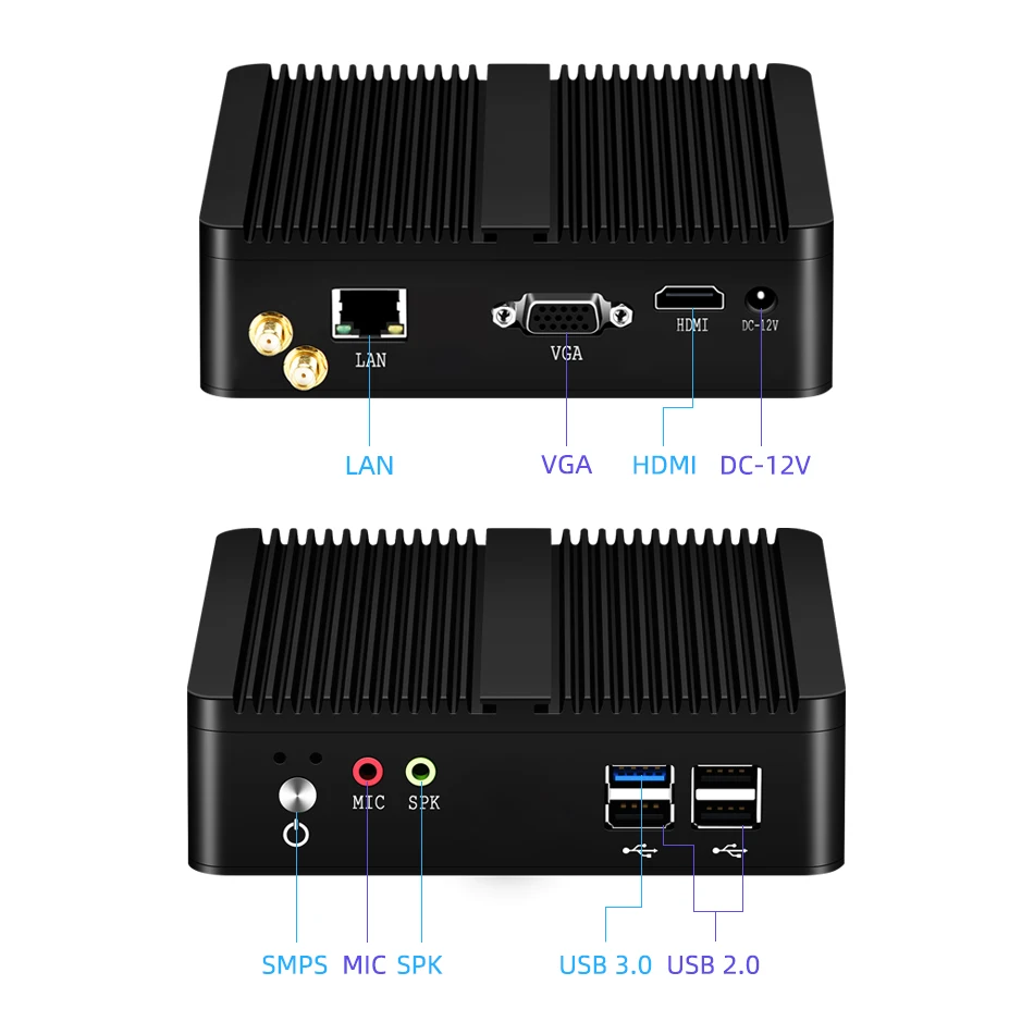 Мини ПК без вентилятора XCY Intel Celeron j1900 Win Windows 10 7 Linux тонкий клиент Minipc Pfsense порт Micro
