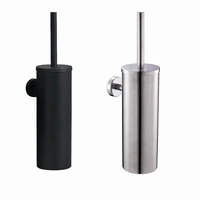 bathroom toilet brush holder wall mounted 304 stainless steel detachable closet bowl brush black silver bathroom cleaning tools